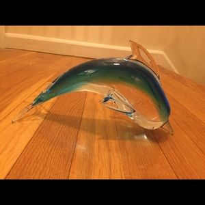 Crystal dolphin sculpture